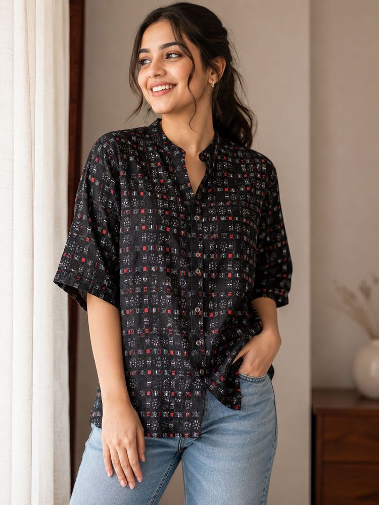 Patterned Short Sleeve Tunic
