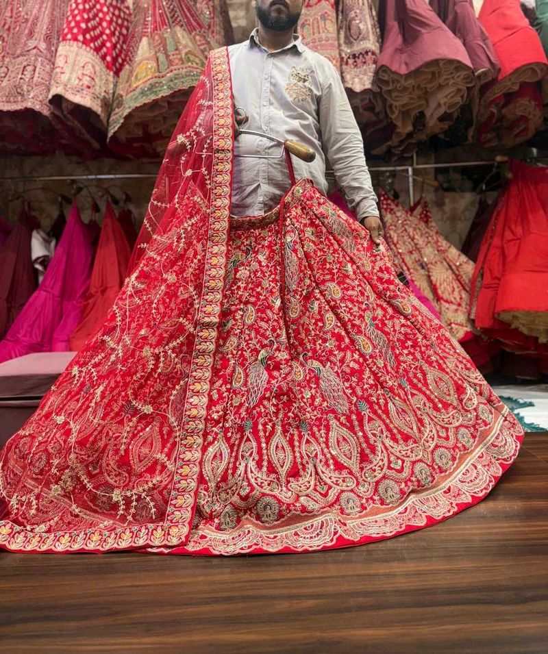Stunning Red Embroidered Lehenga Choli