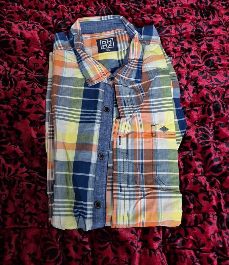 NEW PLUS SIZE DNMX Plaid Casual Shirt