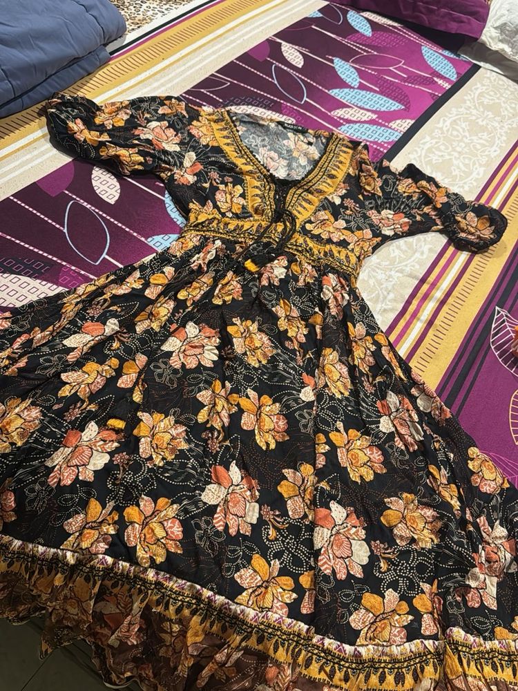 Bohemian Floral Print Maxi Dress