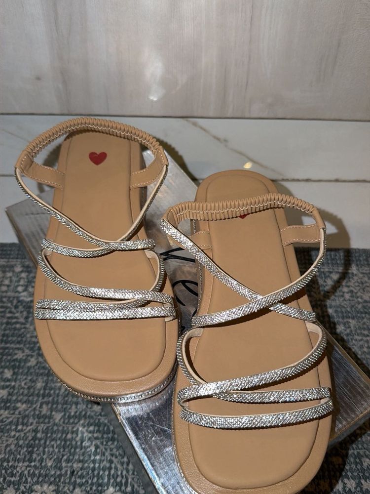 BRAND NEW Sparkly Strappy Flat Sandals