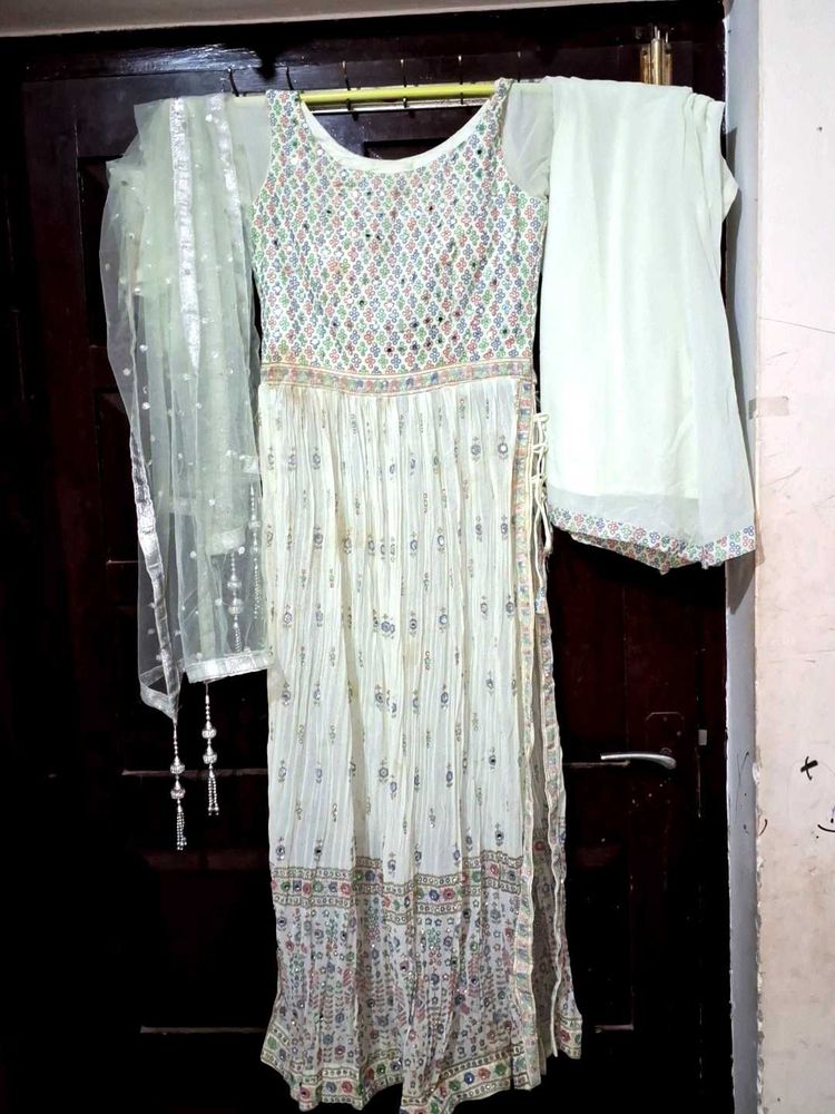 Pista Green Naira Kurta Set with Dupatta