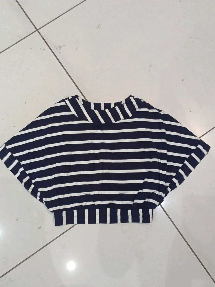 Striped Batwing Sleeve Top