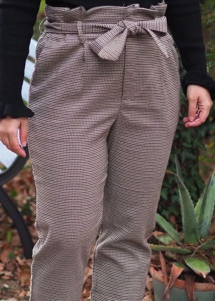 ONLY   Waist Houndstooth Pants