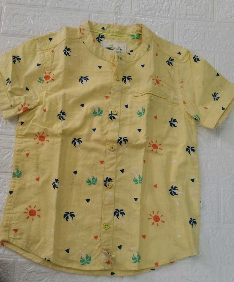 Boys Yellow Print Shirt