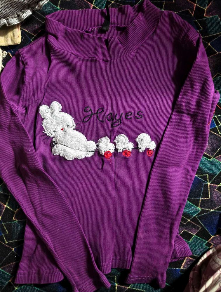 Purple 'Hayes' Long Sleeve Top