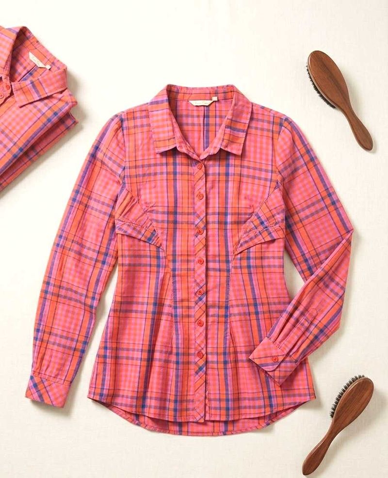 Pink Plaid Long Sleeve Shirt