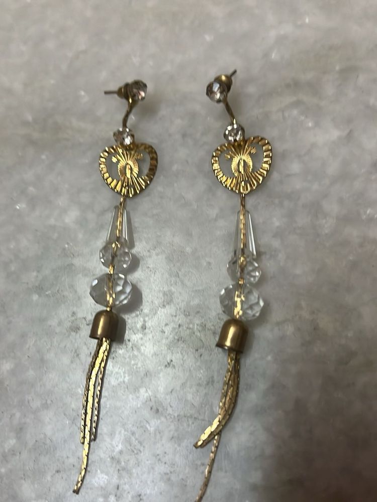 Dangling Heart Charm Earrings