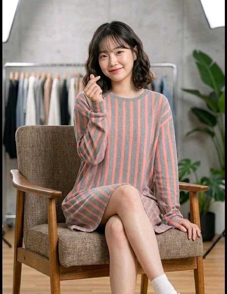 Striped Pink &amp; Grey T-Shirt