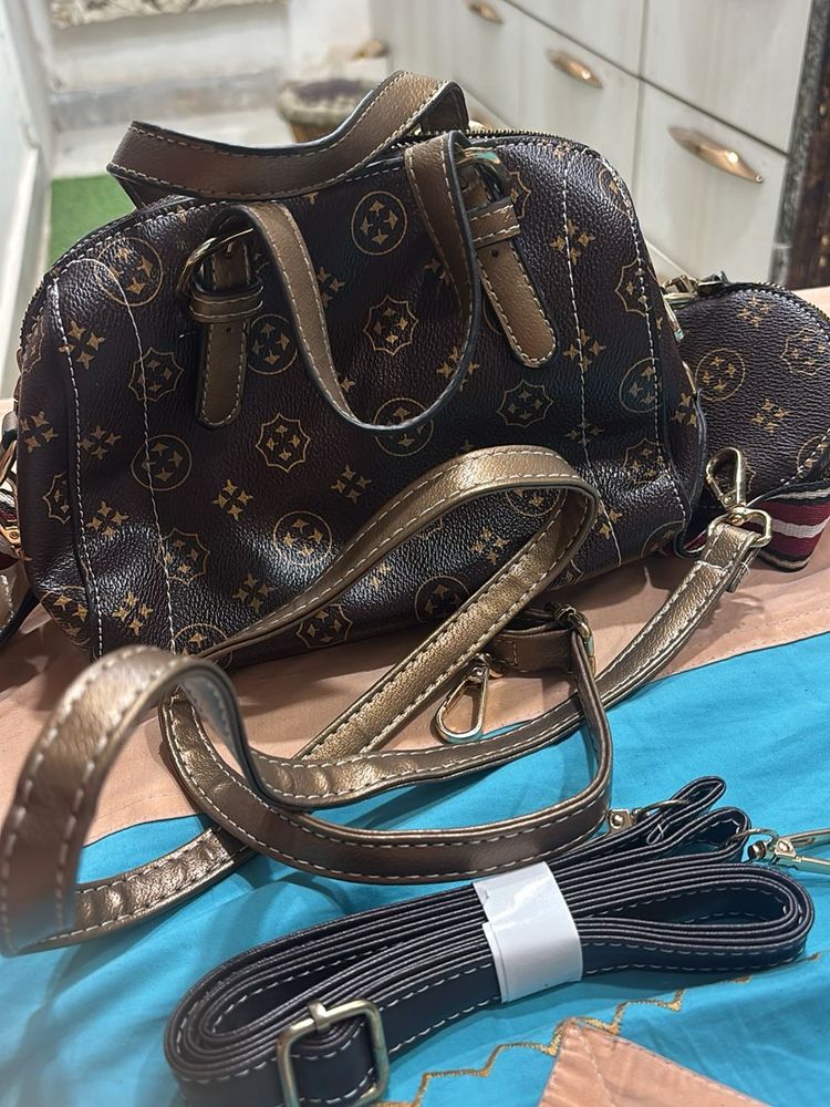Stylish Monogram Satchel with Coin Pouch