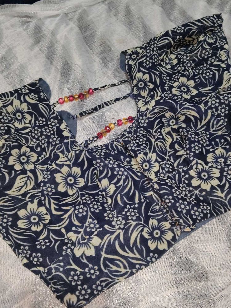 Floral Print Blouse with Beaded Straps
