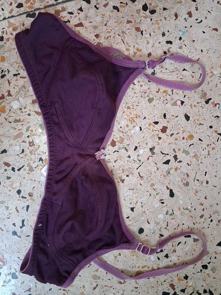 Purple and pink Cotton Bra