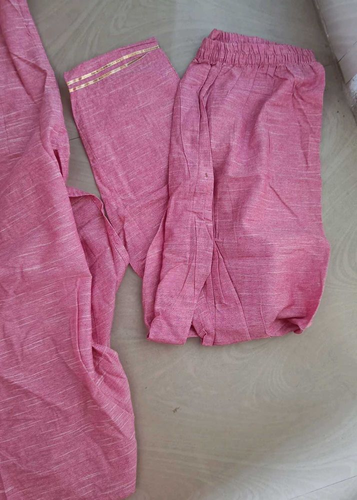 pink kurta set