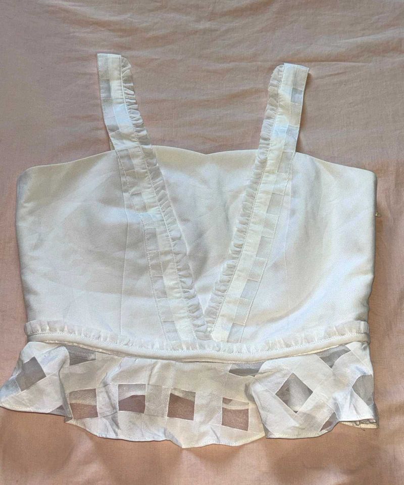 Stylish White Peplum Top