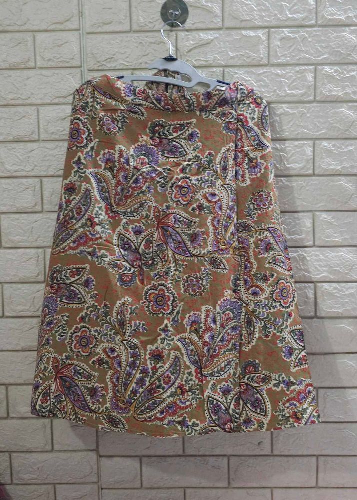 Boho Paisley Print Wrap Skirt