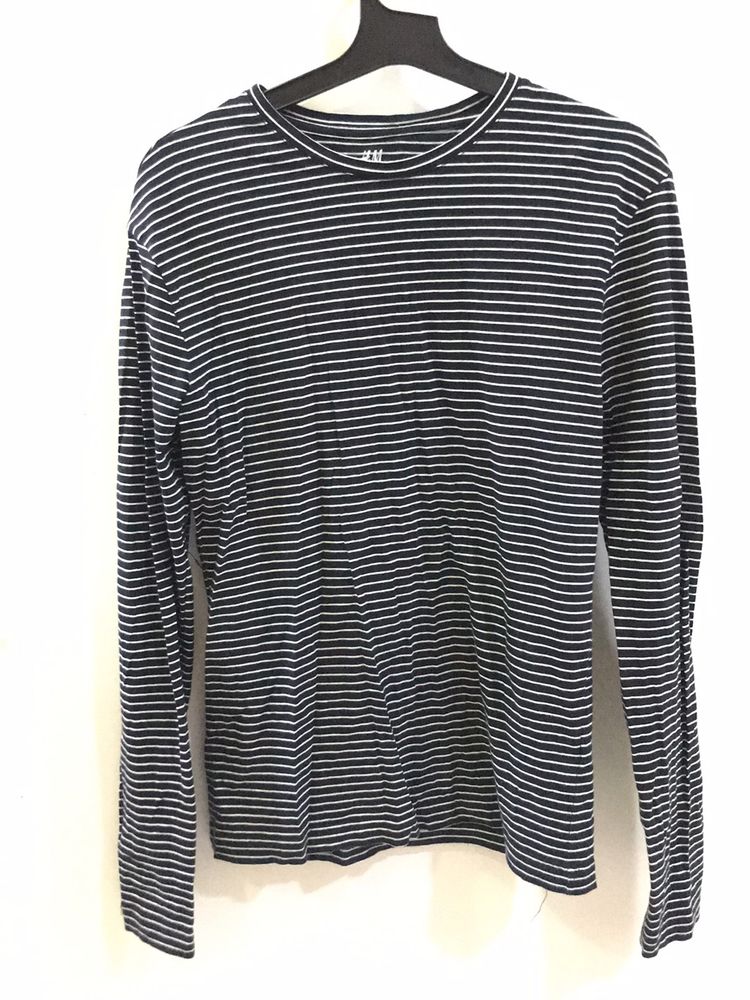 Slim Fit Stripped Long Sleeves T-shirt For Women