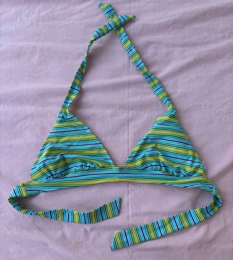 Striped Halter Bikini Top