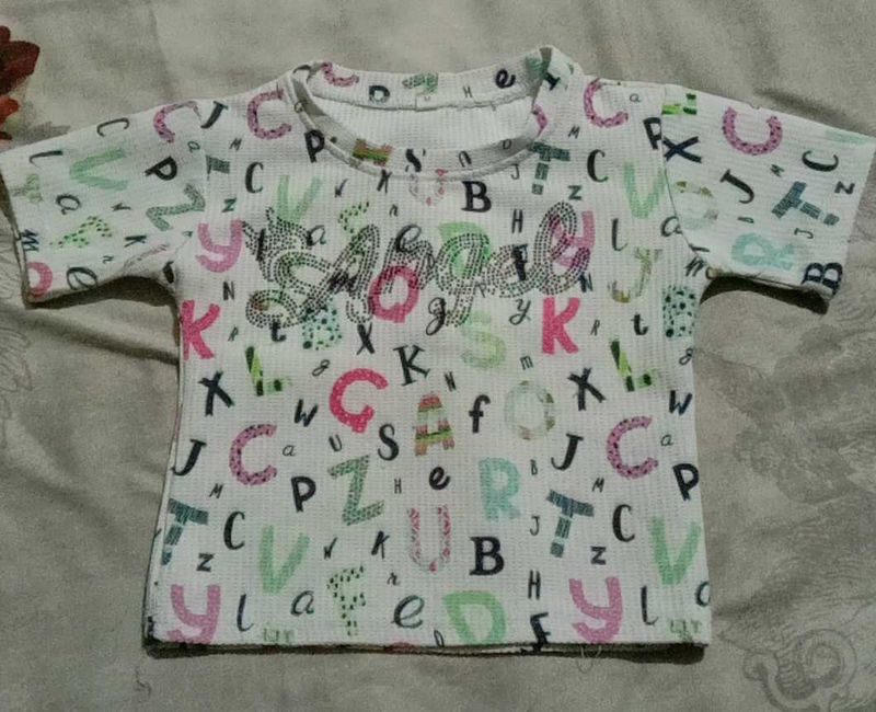 Alphabet Print Baby Girl Top