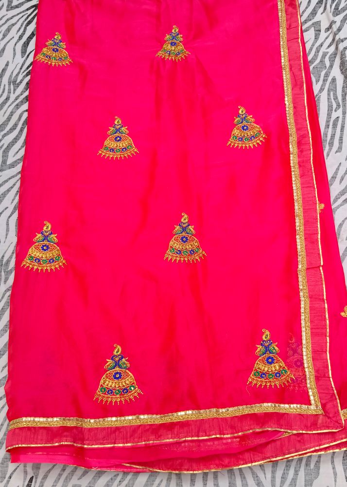 pink colour saree