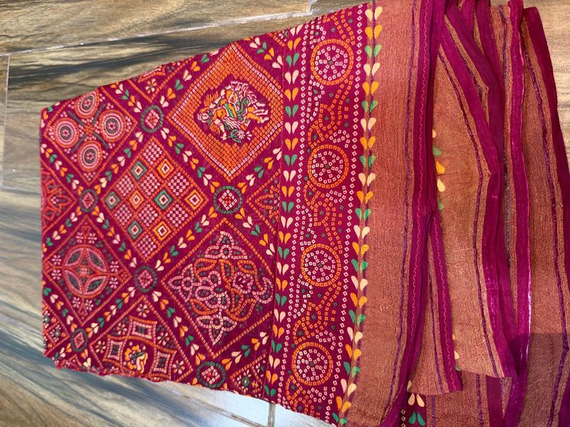 Vibrant Bandhani Silk Saree