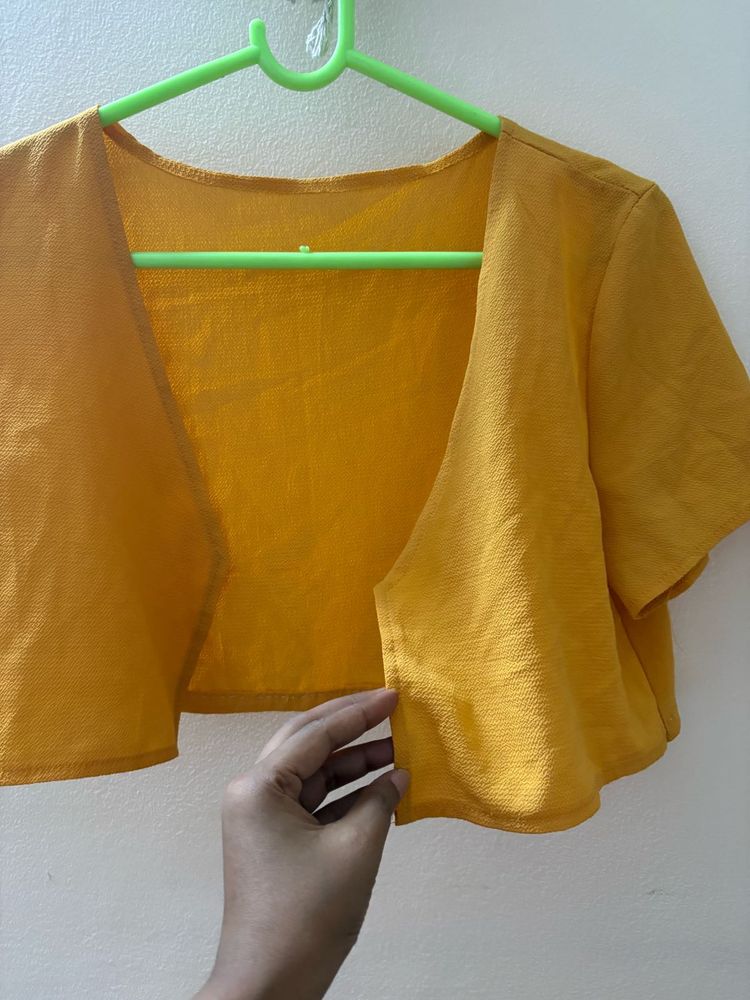 Mustard Yellow Cropped Shrug