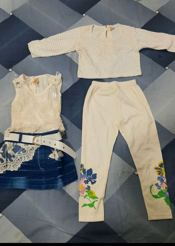3 Piece Soft Hoisery New Set For Toddlers Girls