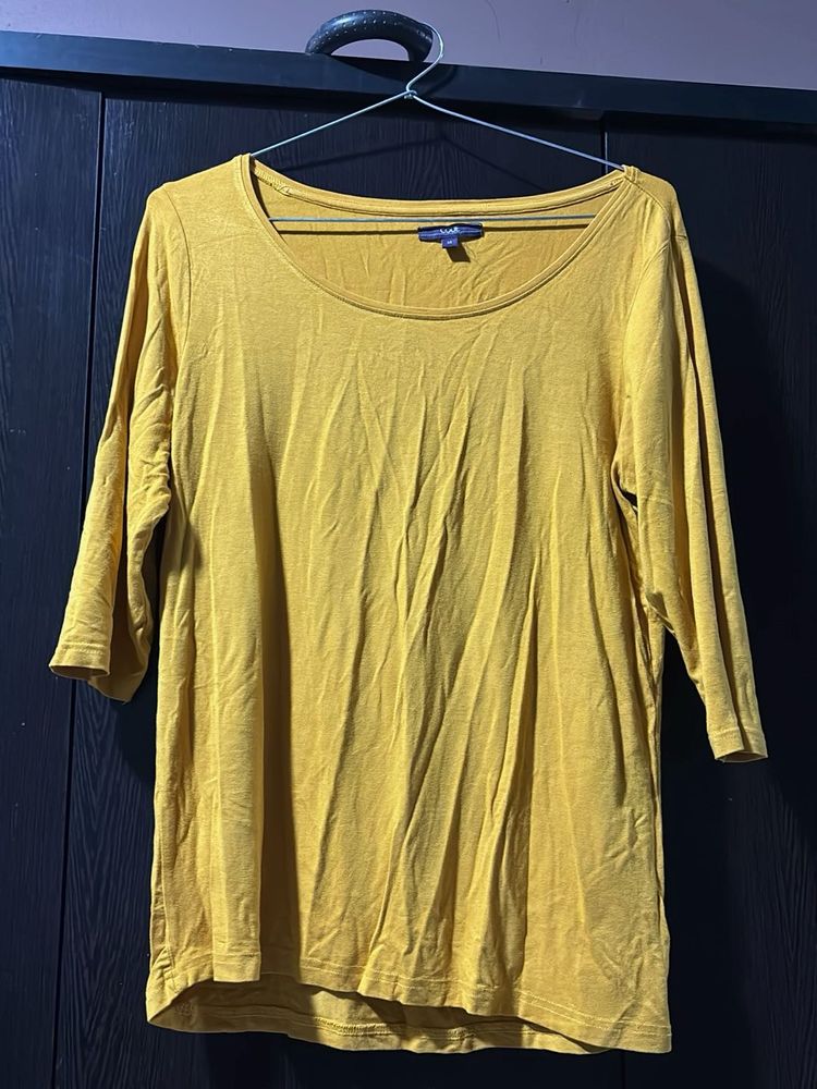 Mustard Top - 3/4 Sleeve