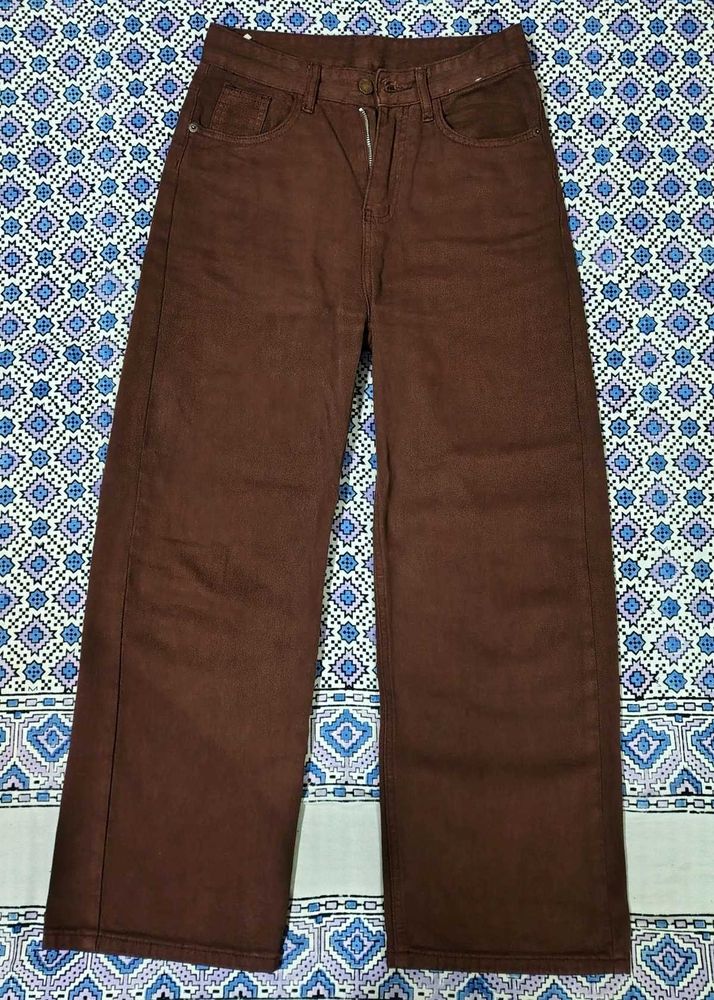 Brown Wide Leg Jeans