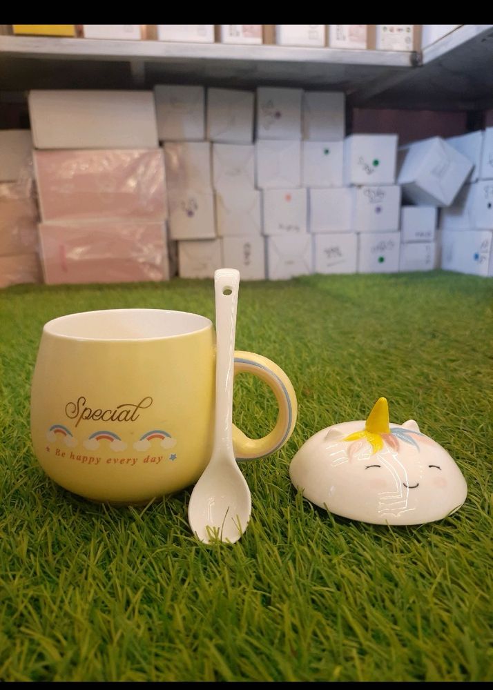 combo Cute Unicorn Mug with Spoon