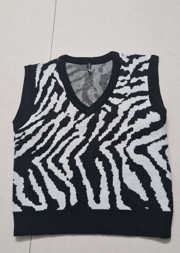 A knitted vest