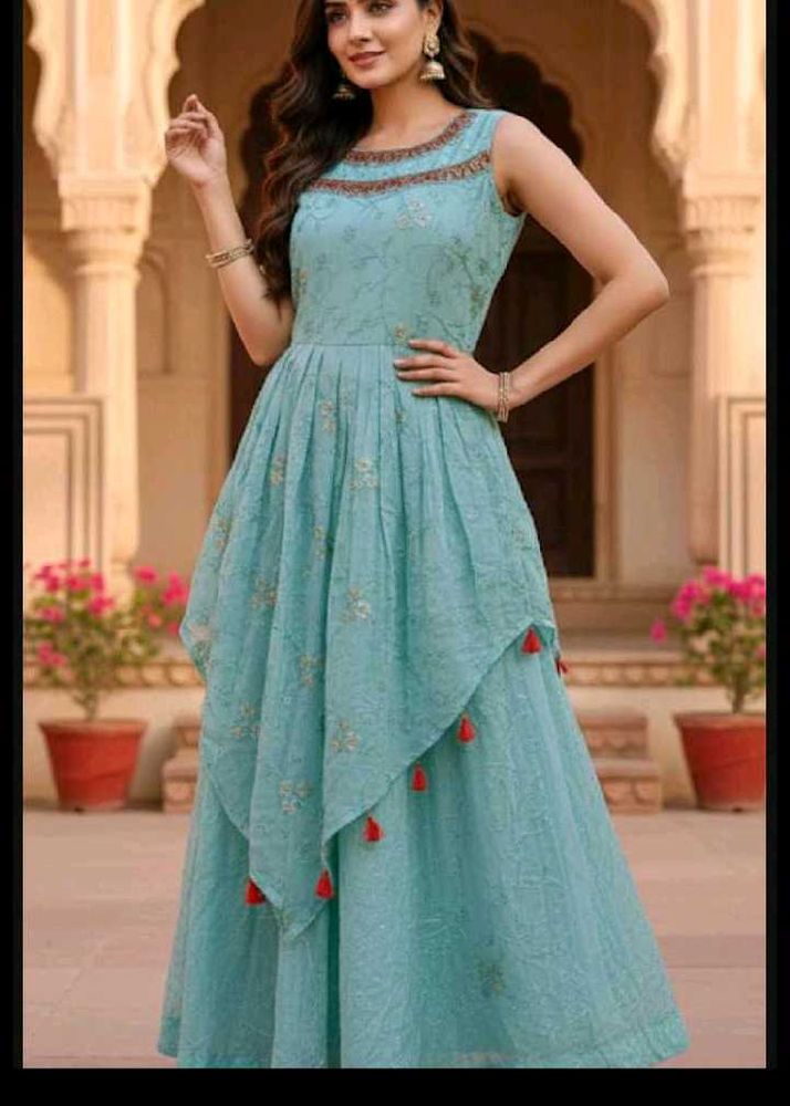 bust 42 Stunning Blue Ethnic Gown