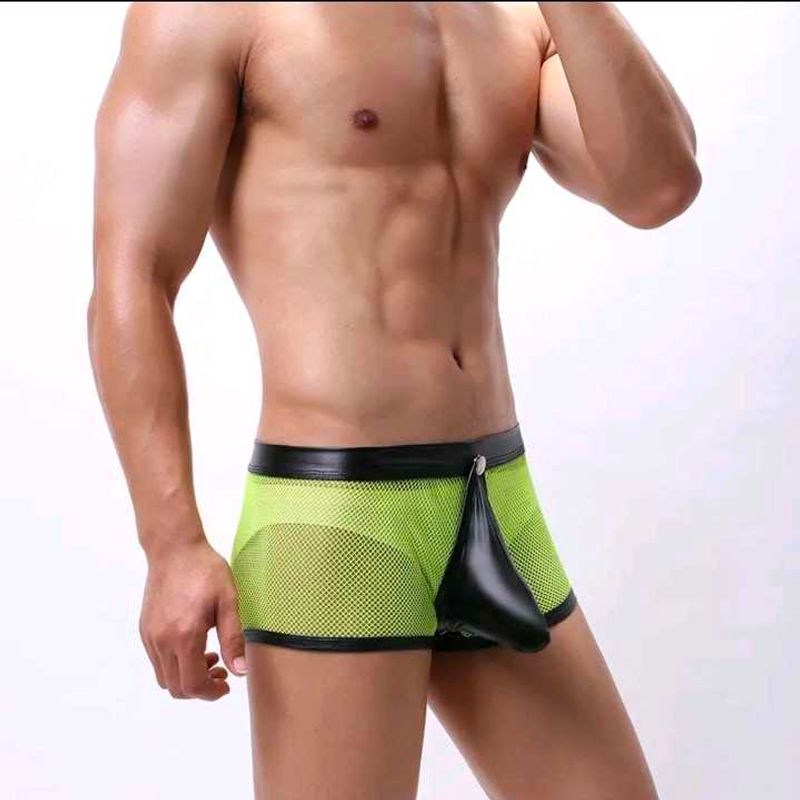 Mesh Pouch Briefs with Zip Detail