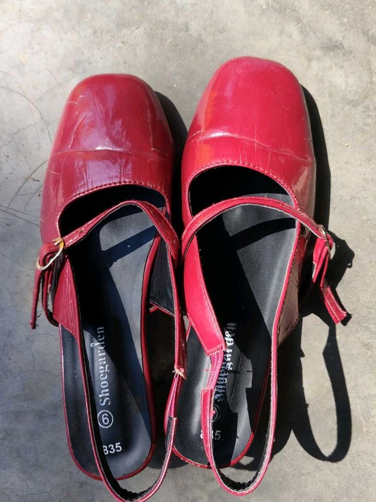 Red Patent Slingback Heels