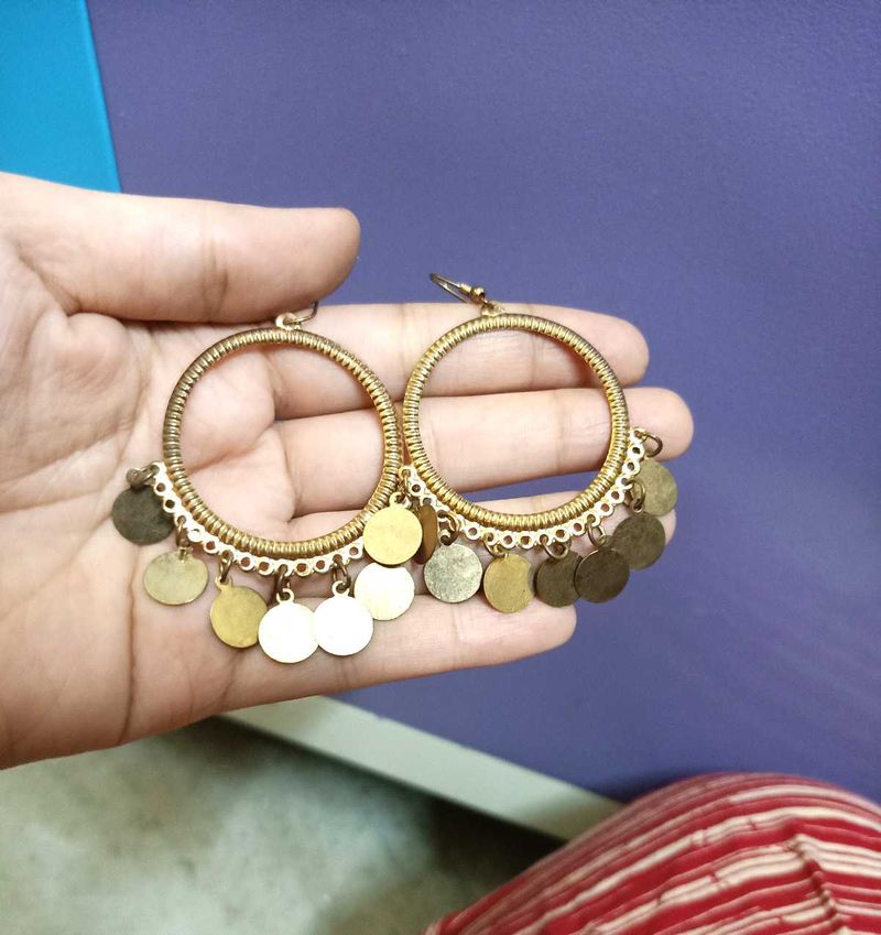 Big Coin Hoop Earrings
