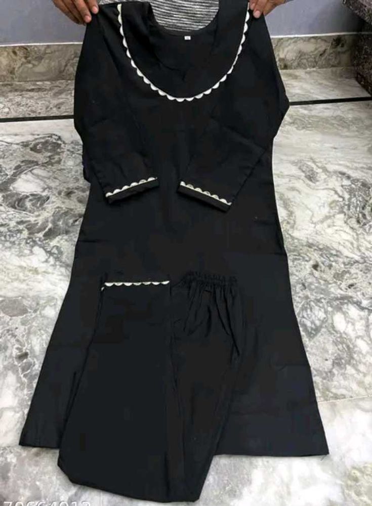Elegant Black🖤 Kurta Pant Set