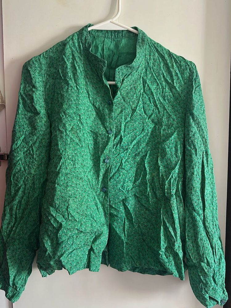 Green Floral Top