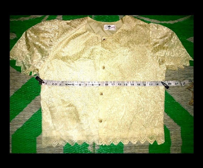 Vintage Lace Button-Up Top
