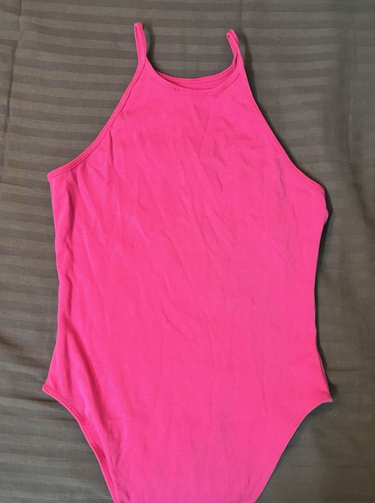 ZARA Hot Pink Halter Neck Bodysuit🐽