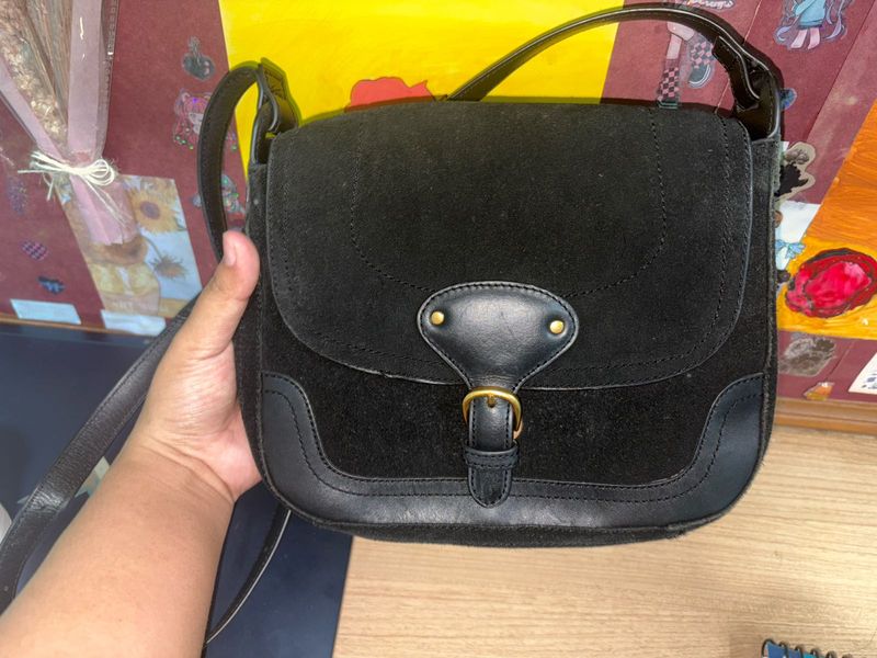 Black Suede Crossbody Bag