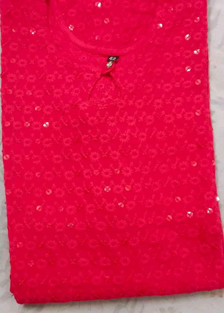 Vibrant hot pink Sequin Kurta