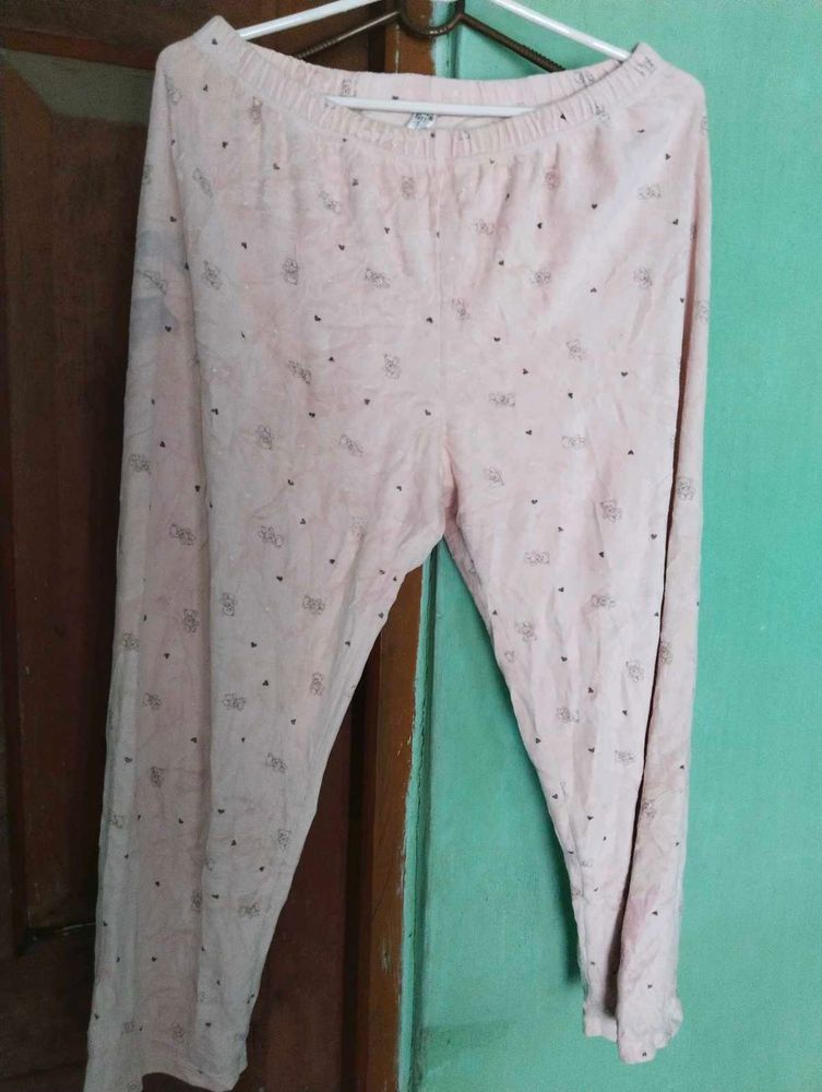 length 33half,Light Pink Printed Pyjama Bottoms