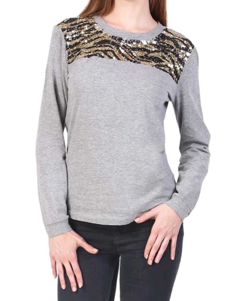 Gudi Grey Tshirt With Sequins