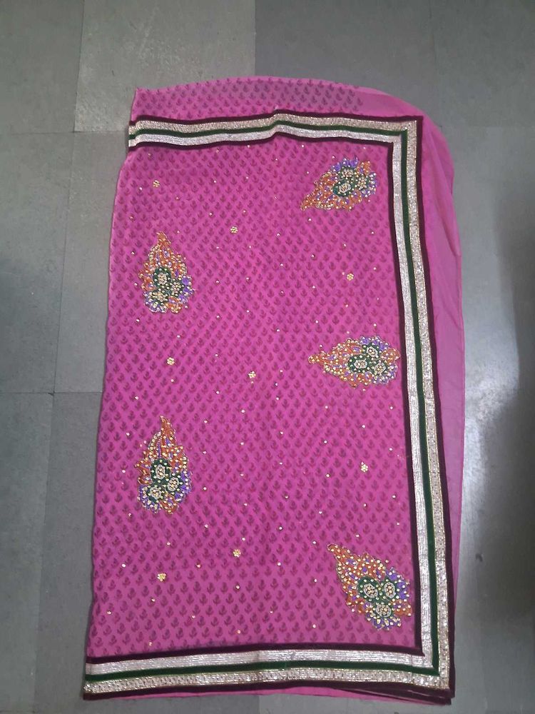 Beautiful Pink Embroidered Saree