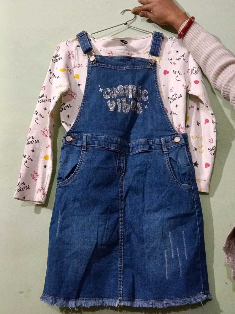 Denim Jumper Dress with Top