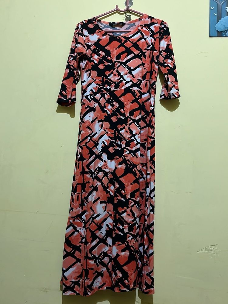 Abstract Print Maxi Dress