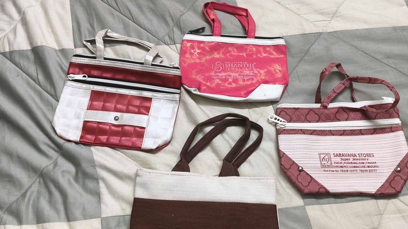 Set of 4 Small Zippered Pouches