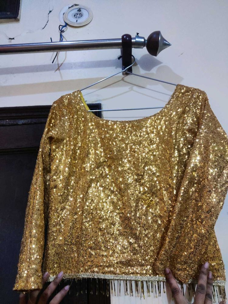Gold Sequin Party Top