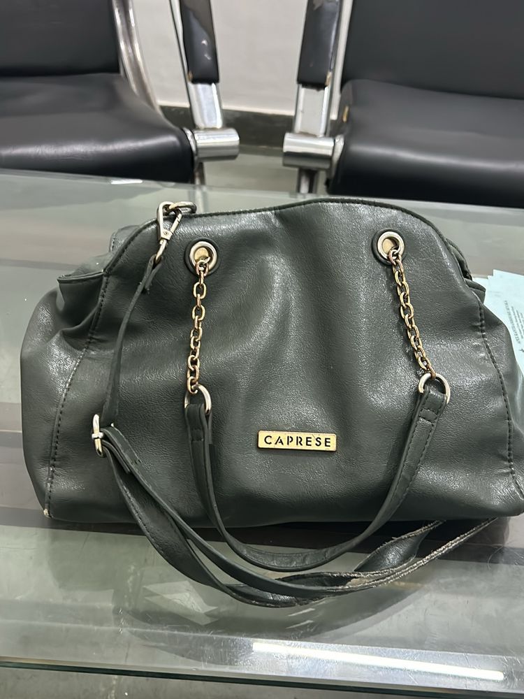 Olive Green Colour Branded Handbag