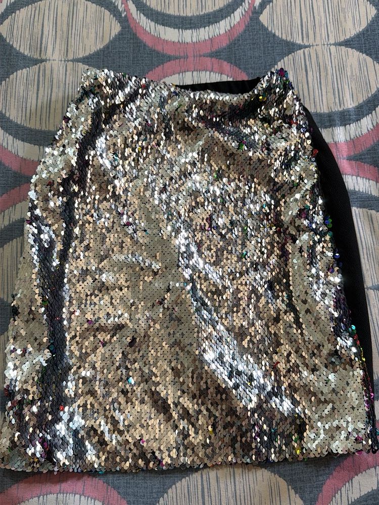 Two way sequin mini Skirt