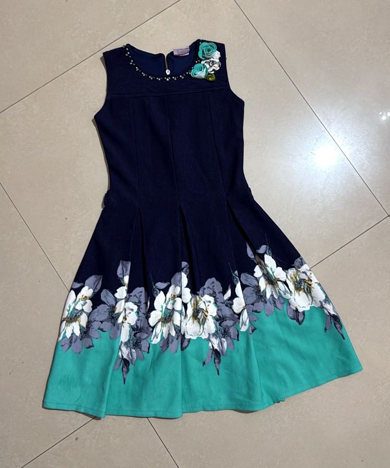Navy Blue Floral Dress